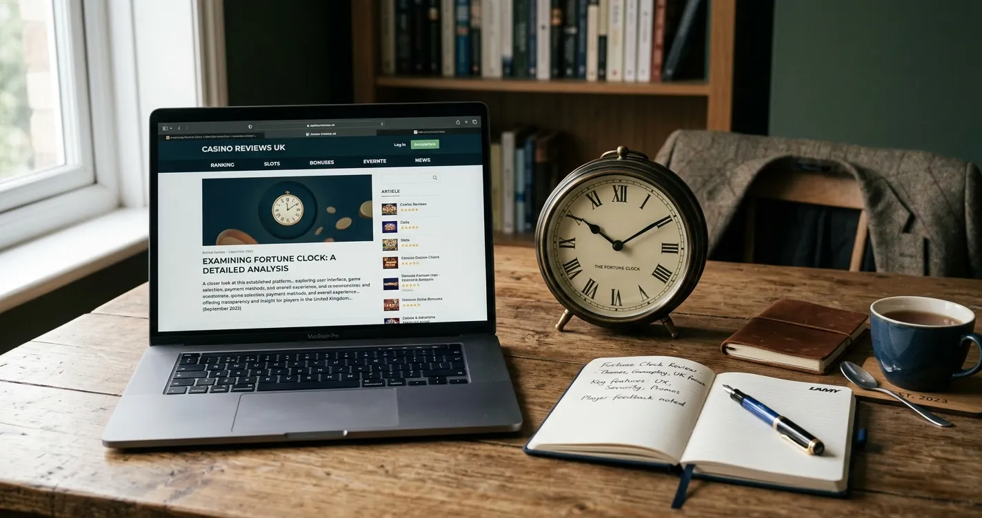 Casino decision desk with a clock motif and subtle United Kingdom context